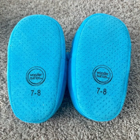 Blue Dinosaur Plush Slippers — Toddler Size 7/8 - Picture 2 of 2